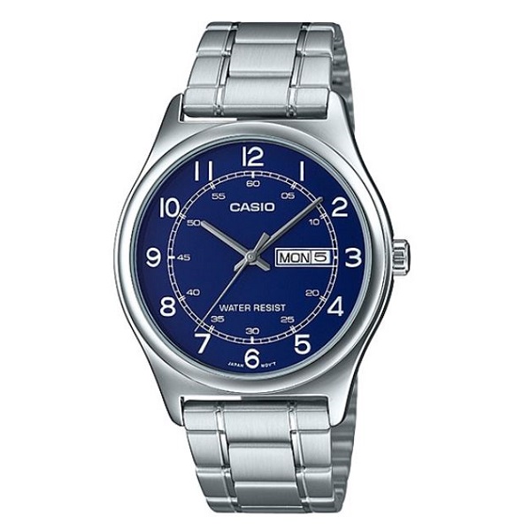 Casio Stainless Steel Blue Dial Men's Watch - MTP-V006D-2BUDF