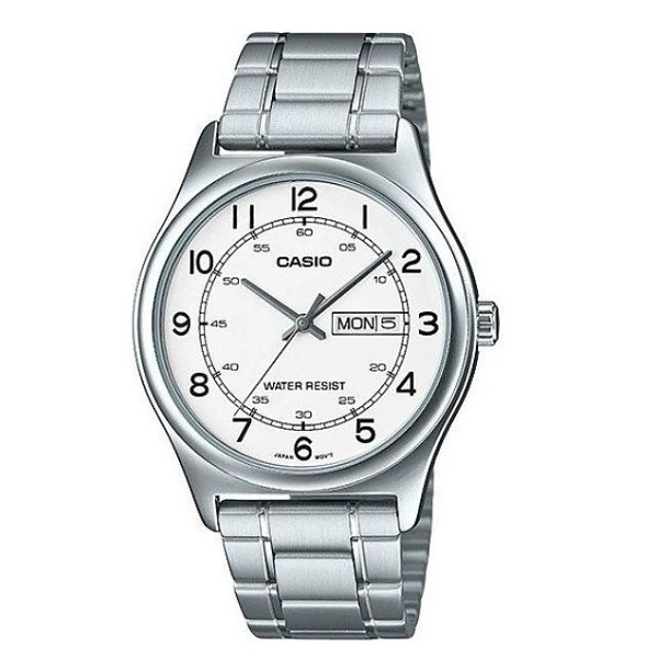 Casio Stainless Steel White Dial Men's Watch - MTP-V006D-7B2UDF