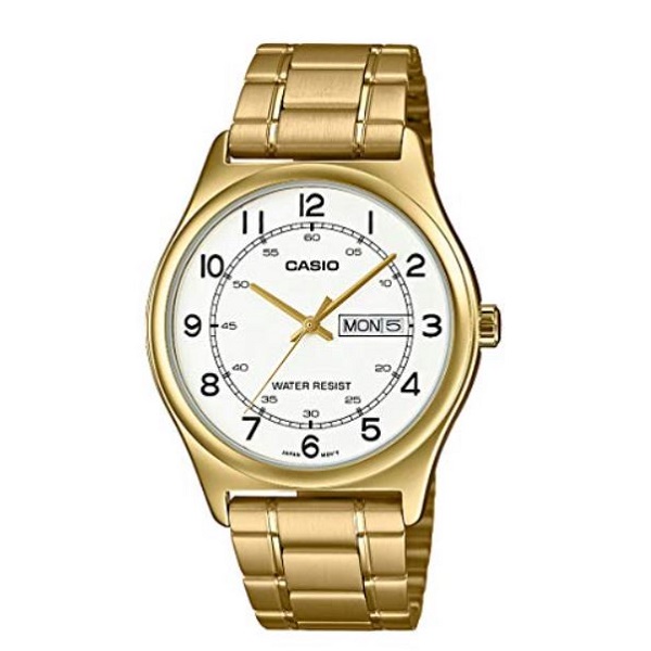 Casio Stainless Steel Gold Plated Analog Men's Watch - MTP-V006G-7BUDF
