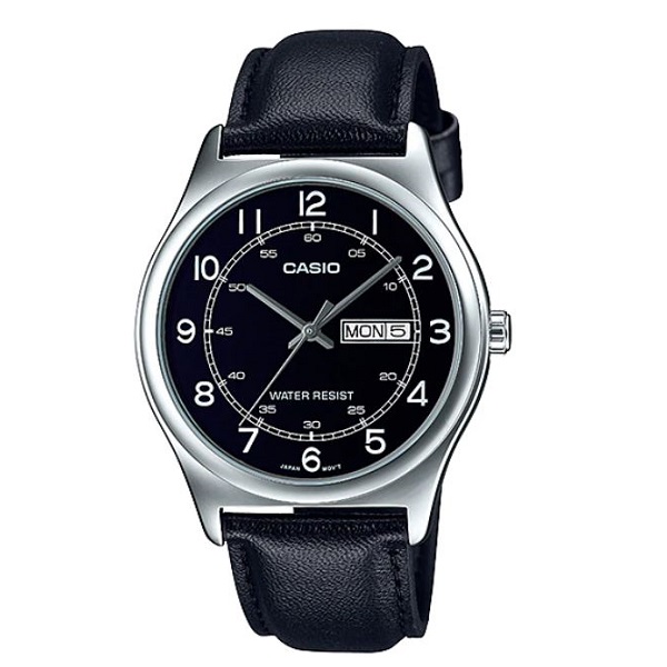 Casio Black Leather Analog Men's Watch - MTP-V006L-1B2UDF