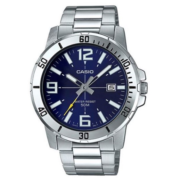 Casio Analog Stainless Steel Band Watch for Men - MTP-VD01D-2BVUDF