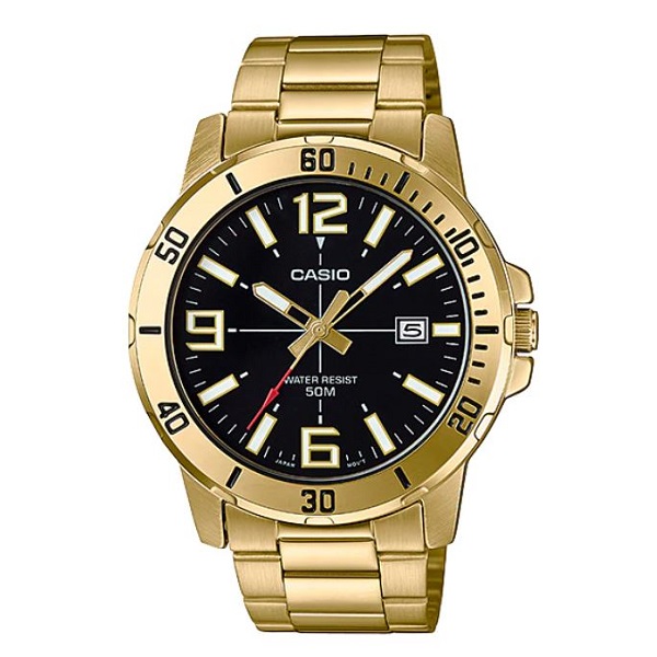 Casio Analog Gold Tone Stainless Steel Watch for Men - MTP-VD01G-1BVUDF