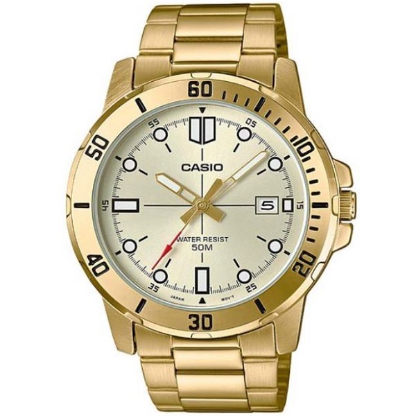 Casio Analog Gold Tone Stainless Steel Watch for Men - MTP-VD01G-9EVUDF