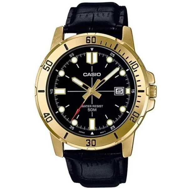 CASIO Analog Leather Band Watch for Men - MTP-VD01GL-1EVUDF