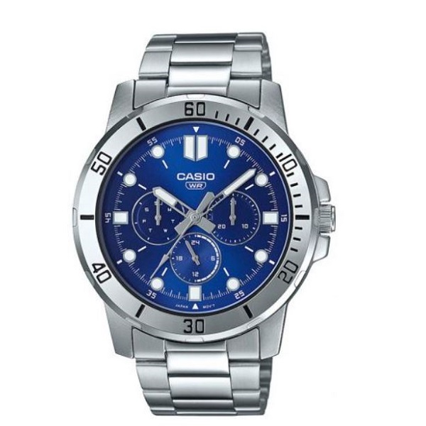 Casio Stainless Steel Blue Dial Analog Men's Watch - MTP-VD300D-2EUDF