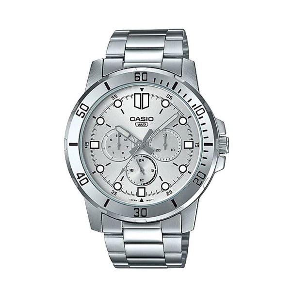 Casio Stainless Steel Silver Dial Analog Men's Watch - MTP-VD300D-7EUDF