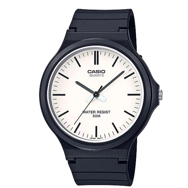 Casio Resin Band White Dial Analog Men's Watch - MW-240-7EVDF