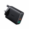 Aukey Dual-Port 30W PD Wall Charger with Dynamic Detect, Black - PA-D1 BK
