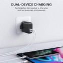 Aukey Dual-Port 36W PD Wall Charger with Dynamic Detect, Black - PA-D2 BK