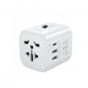 Aukey Universal Adapter with 3 Ports, White - PA-TA01 WH