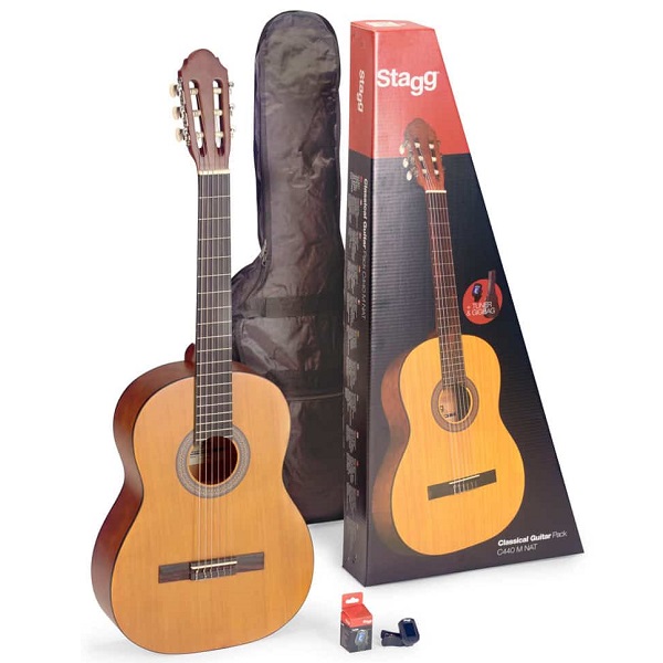 STAGG 39inch Classical Guitar Pack, Brown - PACK C440M BROWN