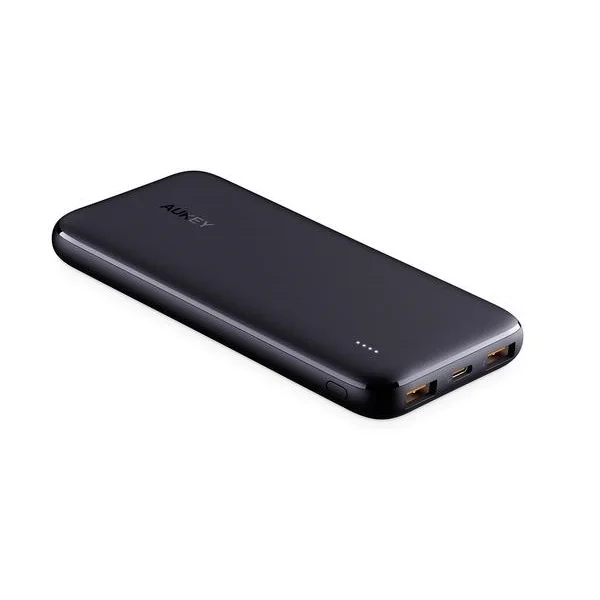 Aukey Slim 10000mAh USB-C Power Bank, Black - PB-N73 BK