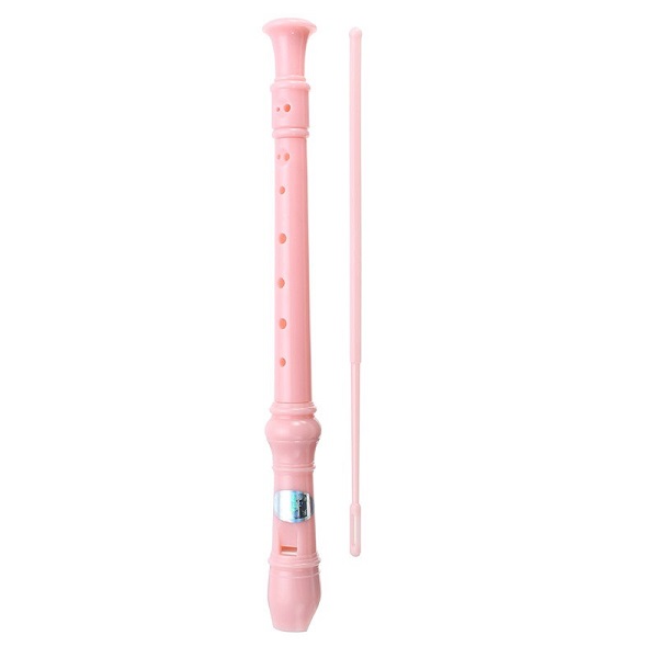 SWAN Soprano Recorder, 8-Hole Plastic Flute with Cleaning Rod For Beginners, Pink - SW-8KT-PINK