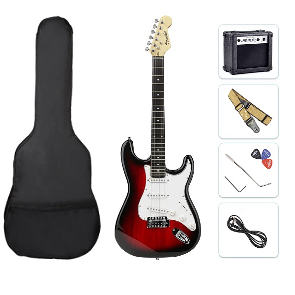 VERONIKA Electric Guitar Kit/Bundle, Red - EL-DM-G-KIT RED