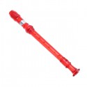 SWAN Soprano Recorder, 8-Hole Plastic Transparent Flute with Cleaning Rod For Beginners, Red - SW-8KT-RED