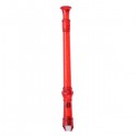SWAN Soprano Recorder, 8-Hole Plastic Transparent Flute with Cleaning Rod For Beginners, Red - SW-8KT-RED