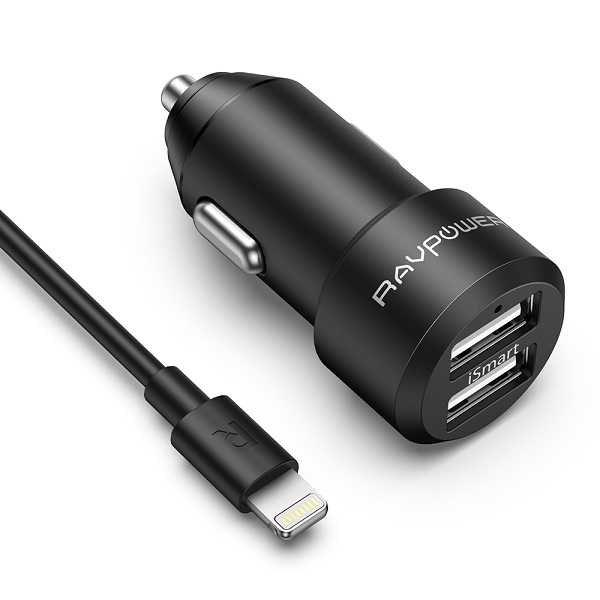 RAVPower 2-in-1 Combo Pack, Car Charger with Charging Cable - RP-CB017