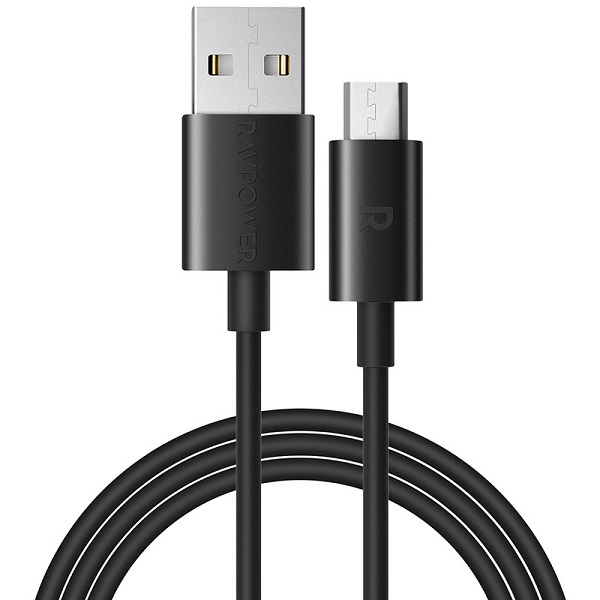 RAVPower Charge & Sync USB-A to Micro USB 1m Cable, Black - RP-CB043