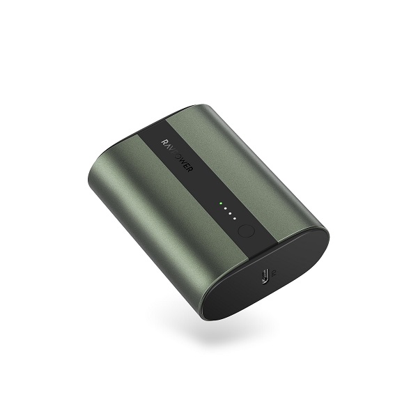 RAVPower PD + QC 2-Port 18W, 10000mAh Portable Power Bank, Metallic Midnight Green - RP-PB197-MMGR