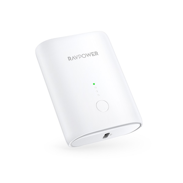 RAVPower 10000mAh PD 18W MFi Power Bank, White - RP-PB206WHI