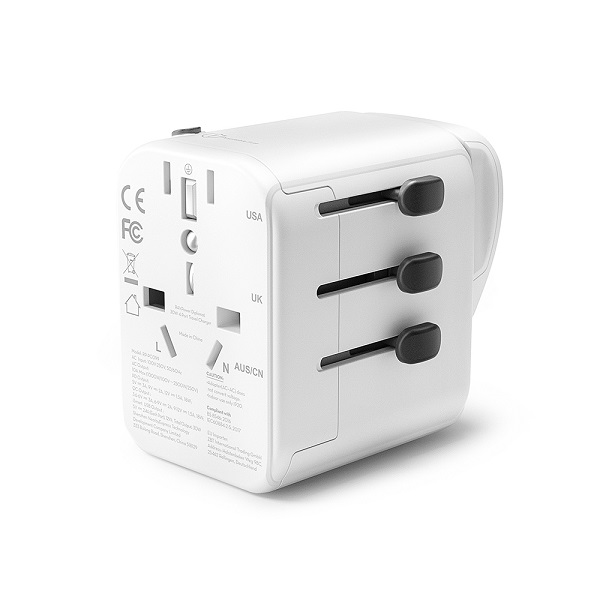 RAVPower 4-Port Travel Adapter Charger 30W, White - RP-PC099-W