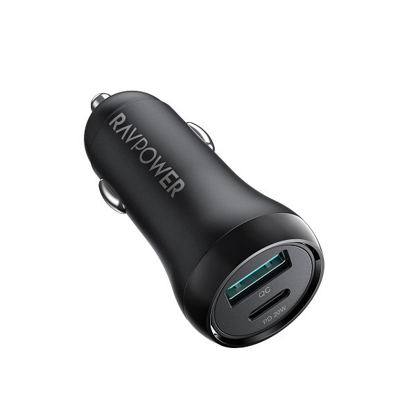 RAVPower PD20W + QC3.0 38W Total Car Charger - RP-VC026