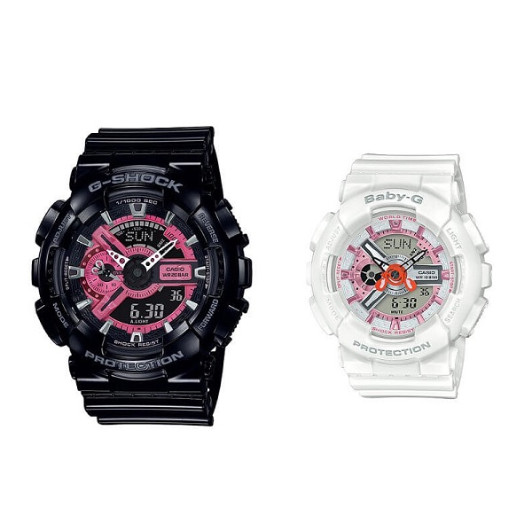 Casio G-Shock & Baby-G Ana-Digital Couple Watch,Black/White - SLV-19A-1ADR