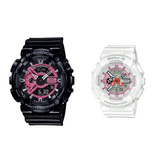 Casio G-Shock & Baby-G Ana-Digital Couple Watch,Black/White - SLV-19A-1ADR