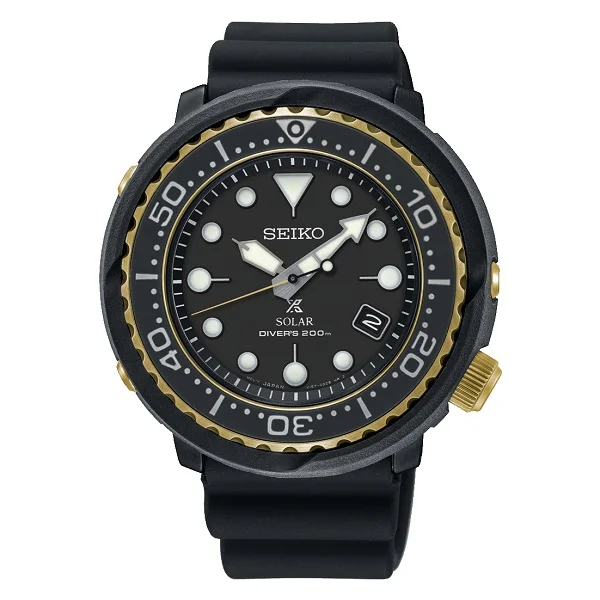 Seiko Prospex Silicone Band Analog Watch for Men, Black - SNE498P1