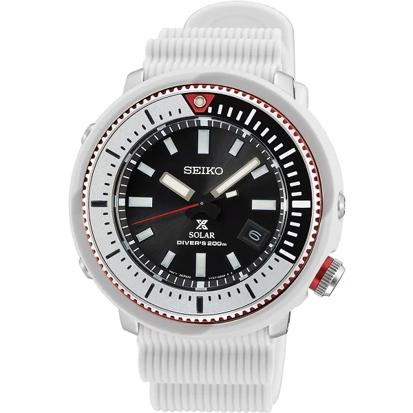 Seiko Prospex White Band Analog Watch for Men - SNE545P1