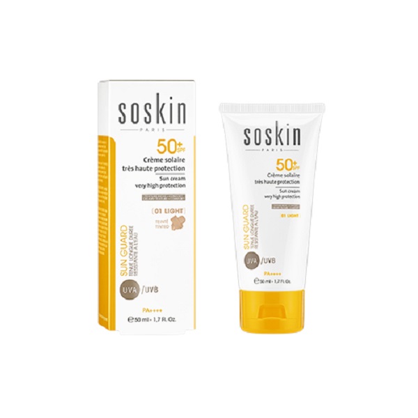 SOSKIN Sun Protection Cream SPF-50+, Light Beige-01, 50ml