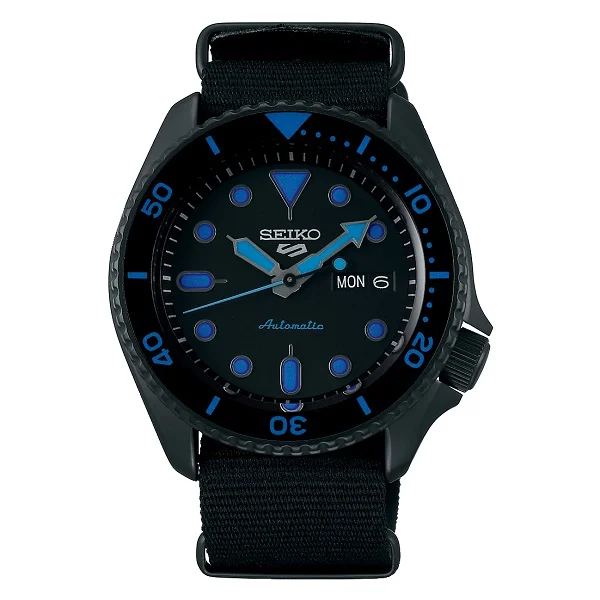 Seiko 5 Sports Black Nylon Band Analog Watch for Men - SRPD81K1