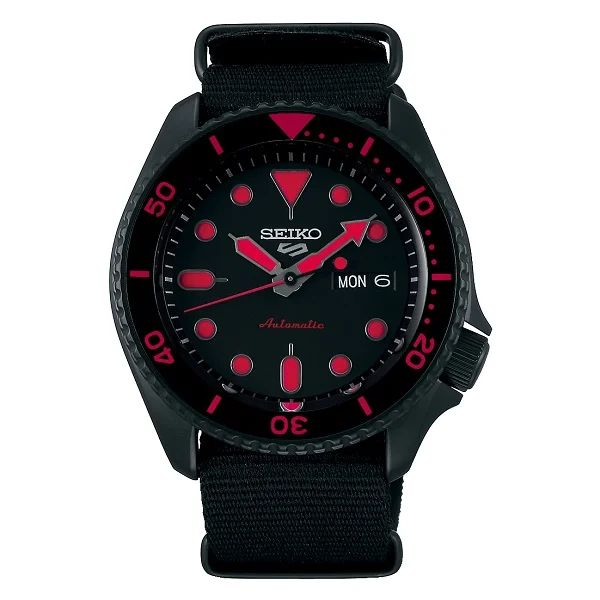 Seiko 5 Sports Black Nylon Band Analog Watch for Men - SRPD83K1