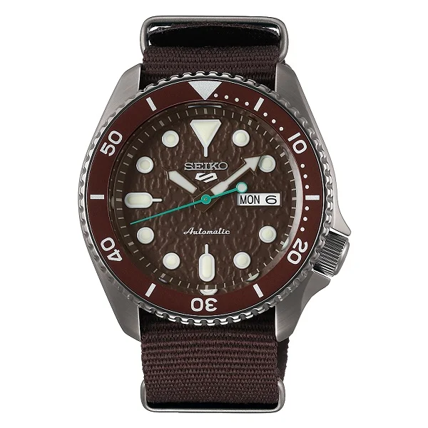 Seiko 5 Sports Brown Nylon Band Analog Watch for Men - SRPD85K1