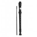 SWAN Soprano Recorder, 8-Hole Plastic Flute with Cleaning Rod For Beginners, Black - SW-8KT-BLACK