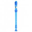 SWAN Soprano Recorder, 8-Hole Plastic Transparent Flute with Cleaning Rod For Beginners, Light Blue - SW-8KT-LBLUE