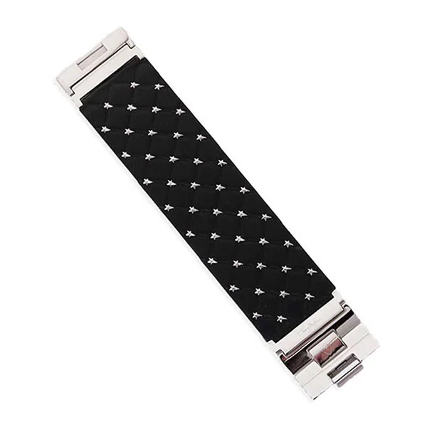 THIERRY MUGLER Black Leather Bracelet for Women - T51115N