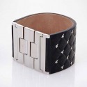 THIERRY MUGLER Black Leather Bracelet for Women - T51115N