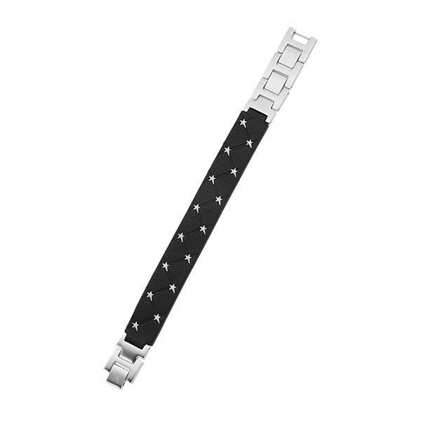THIERRY MUGLER Black Leather Bracelet for Women - T51116N