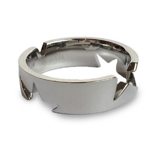 THIERRY MUGLER Thin Band Metal Steel Ring for Women - T21095