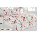 Artex King Turkish Cotton Duvet Cover 6Pcs Set, Red Floral - TU02001-REDFL
