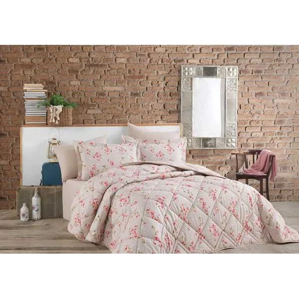 Artex Twin Printed Turkish Cotton Bedspread Set of 3Pcs, Lily - TU02004-LILY