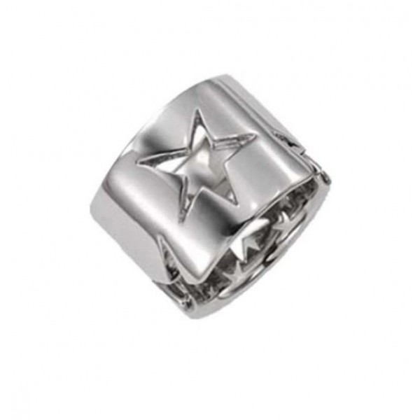 THIERRY MUGLER Wide Band Metal Steel Ring for Women - T21100