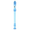 SWAN Soprano Recorder, 8-Hole Plastic Transparent Flute with Cleaning Rod For Beginners, Translucent Blue - SW-8KT-TBLUE