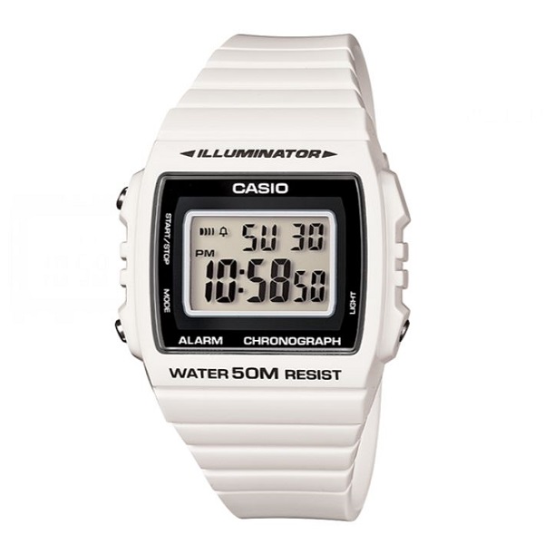 Casio White Rubber Band Unisex Watch W-215H-7AVDF