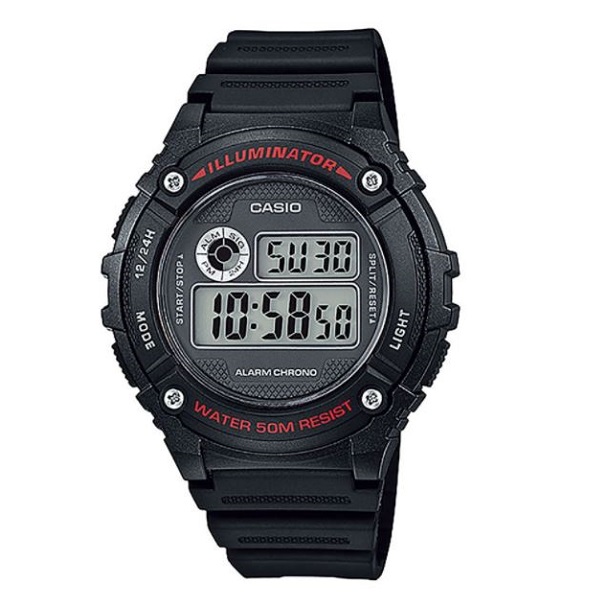 Casio Unisex Illuminator Black Watch - W-216H-1AVDF