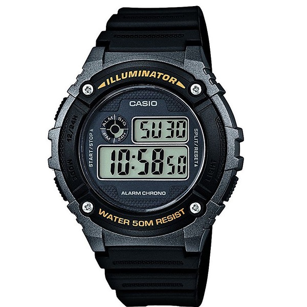 Casio Grey Dial Silicone Band Watch for Unisex - W-216H-1BVDF
