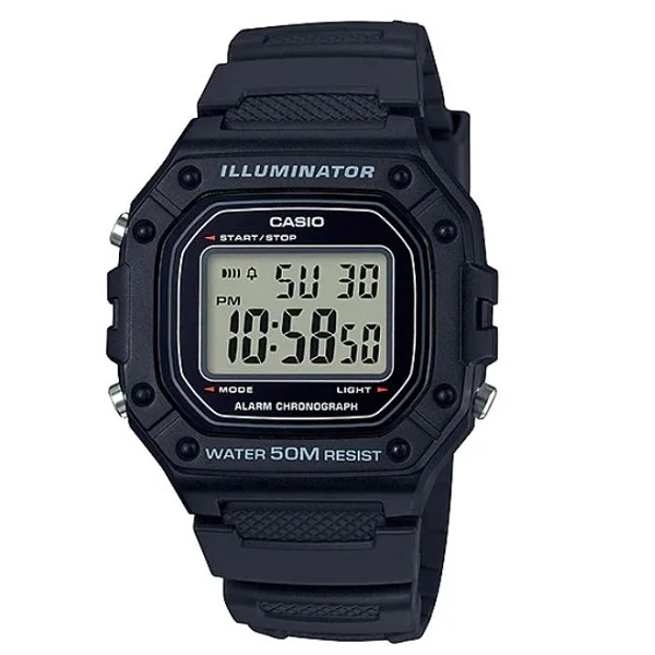Casio Youth Digital Black Dial Unisex Watch - W-218H-1AVDF