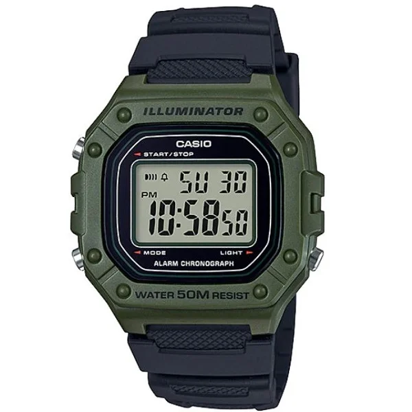 Casio Youth Digital Green Dial Unisex Watch - W-218H-3AVDF