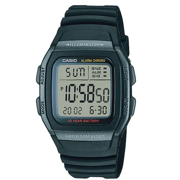 Casio Youth Digital Black Dial Men's Watch - W-96H-1BVDF